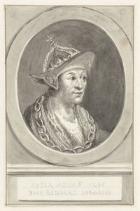 Porträtt av kejsar Adolf VII av Nassau, i oval, vänd åt höger av Aert Schouman