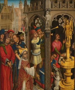 Augustinus offrar till en manikéernas idol (?) av Aert van den Bossche (attributed to)