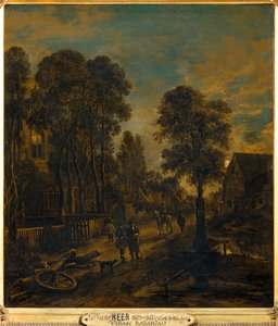 Byn genomkorsas av en väg ... av Aert van der (after) Neer
