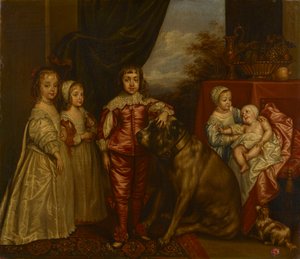 De fem äldsta barnen till Karl I av after Anthony van Dyck