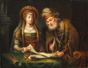 Ester och Mordokaj av After Arent de Gelder