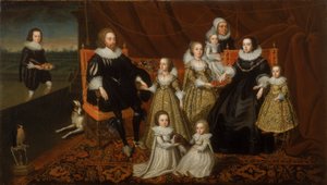 Porträtt av Sir Thomas Lucy och hans familj av After Cornelius Johnson