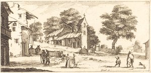 En kyrka av After Jacques Callot