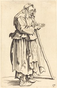 Tiggarkvinna som tar emot välgörenhet av After Jacques Callot