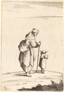 Tiggarkvinna och barn av After Jacques Callot
