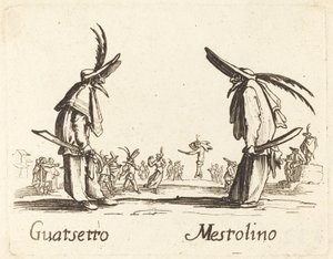 Guatsetto och Mestolino av After Jacques Callot