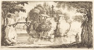 Landskap av After Jacques Callot