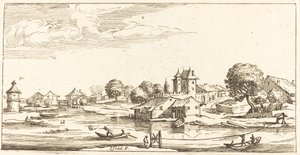 Landskap av After Jacques Callot