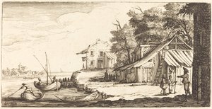Flodbank av After Jacques Callot