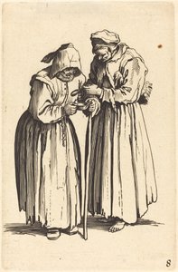 Två tiggarkvinnor av After Jacques Callot