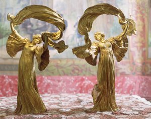 Dansande figurer från ett bordscentrum, Sevres, 1900 (förgylld brons)