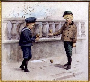 Spinning Tops (akvarell på papper) av Agnes Gardner King