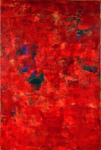 E.T In Red, 2019 (olja på duk) av Agnes Girardon