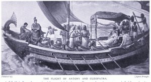 Anthonys och Cleopatras flykt, ca 1920 (litho) av Agnes Pringle