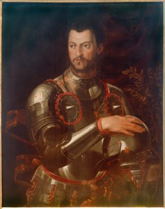 Porträtt av hertig Cosimo I i rustning av Agnolo Bronzino