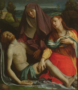 Död Kristus mellan Jungfrun och Maria Magdalena