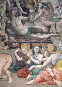 The Martyrdom of St. Lawrence, detalj av St. Lawrence på rutnätsfresken av Agnolo Bronzino