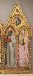 Sankt Bernard och Sankta Katarina av Alexandria med Jungfrun av bebådelsen [höger panel] av Agnolo Gaddi