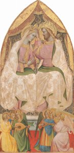 Jungfruns kröning med sex änglar, ca. 1390.