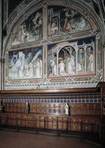 Utsikt över kapellet Castellani (eller sakramentet) dekorerad av fresker av Agnolo Gaddi (1350-1396), avsnitt av Sankt Antonius den stores liv