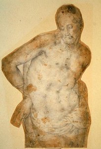 Kristus vid kolumnen (krita på papper) av Agnolo Bronzino