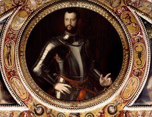 Porträtt av Jean de Medici dit Jean des Bandes Noires (Giovanni Dalle Bande Nere) (1498-1526) av Bronzino (1503-1572) - Målning bevarad på Palazzo Vecchio, Florens av Agnolo Bronzino
