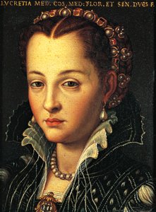 Porträtt av Lucrezia av Medici (Florens