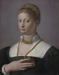 Porträtt av en kvinna, ca 1550 (olja på trä)