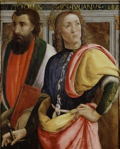 Sts Bartholomew och Julian the Hospitaler (tempera, olja och guld på panel) av Agnolo di Domenico