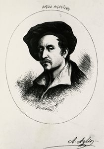 Självporträtt av Agostino Aglio (gravyr)