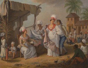 Marknadsdagen, Roseau, Dominica, ca 1780.
