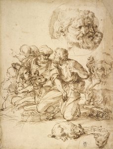 En grupp herdehundar och andra studier av Agostino Carracci