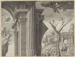 Adoration of the Magi (överst till höger) av Agostino Carracci