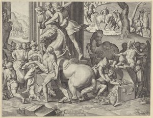 Tillbedjan av Magi (nedre högra delen) av Agostino Carracci