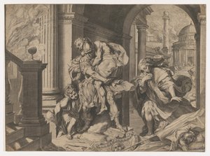 Aeneas och hans familj flydde från Troja, 1595.
