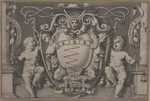 Kardinal Filippo Segas vapensköld av Agostino Carracci