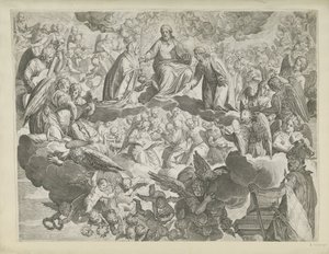 Sankta Justina av Paduas martyrskap (övre halvan) av Agostino Carracci