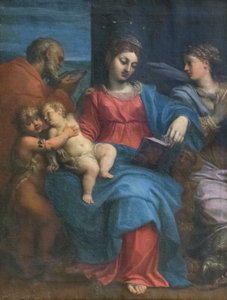 Helig familj med St Margaret av Agostino Carracci