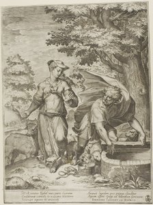 Jacob och Rachel av Agostino Carracci