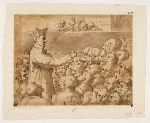 Karikatyr av en predikan av Agostino Carracci