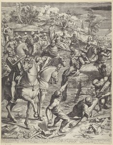 Kristi korsfästelse (vänster del) av Agostino Carracci