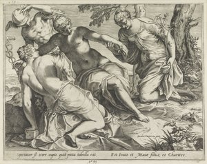Merkurius och nåderna av Agostino Carracci
