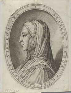 Porträtt av Beatrice från Tenda av Agostino Carracci
