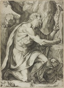 Den helige Hieronymus i botgörelsen av Agostino Carracci