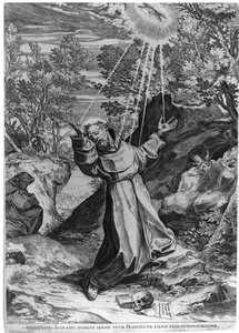Sankt Franciskus stigmatisering av Agostino Carracci