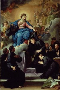 Madonnan med de sju grundarna av servitorden, ca 1728 (olja på duk)