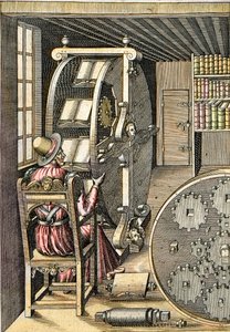 Roterande skrivbord - Från "" Le Diverse et Artifiose Machine" av Agostino Ramelli (1531-1608) - Paris 1588
