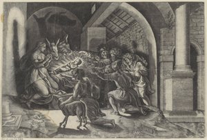 Tillbedjan av herdarna av Agostino Veneziano