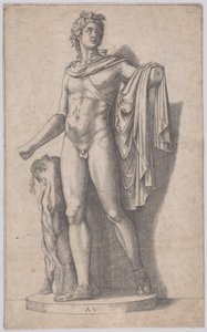 Apollo, ca. 1514-36. av Agostino Veneziano