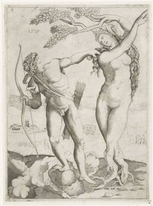 Apollo en Daphneswedish av Agostino Veneziano